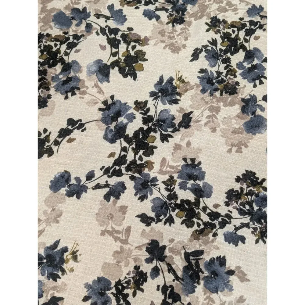 J. Jill Pure Jill Taupe Purple Floral Lightweight Rectangle Tassel Scarf 39x40
